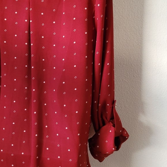 CHOCOLATE red top. Sz M. Zipper detail - Picture 7 of 11